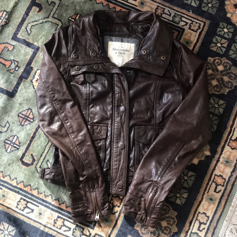 A&F Leather Moto Jacket!